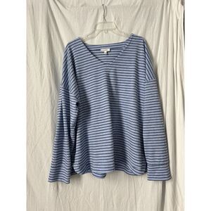 Haven Well Within Blue Stripe Pullover Sweater Soft Size XXL